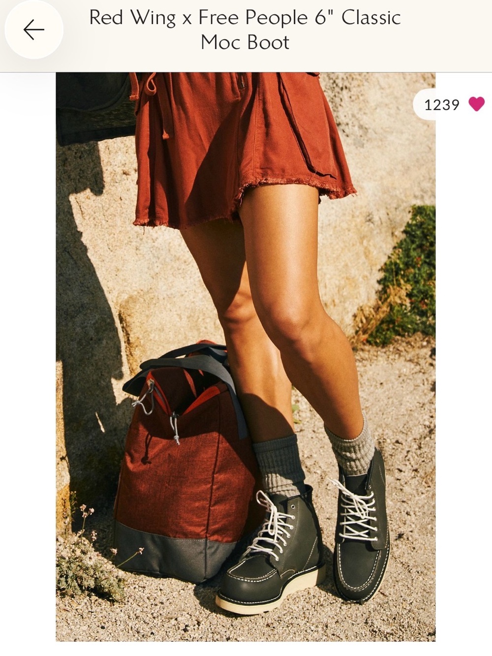 Red Wing x Free People 6" Classic Moc Boot in Stone Bluff